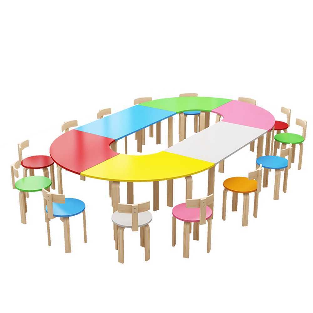 미술학원 테이블 교실 학원 교습소 초등학교 스터디 반원 - 상품 이미지
