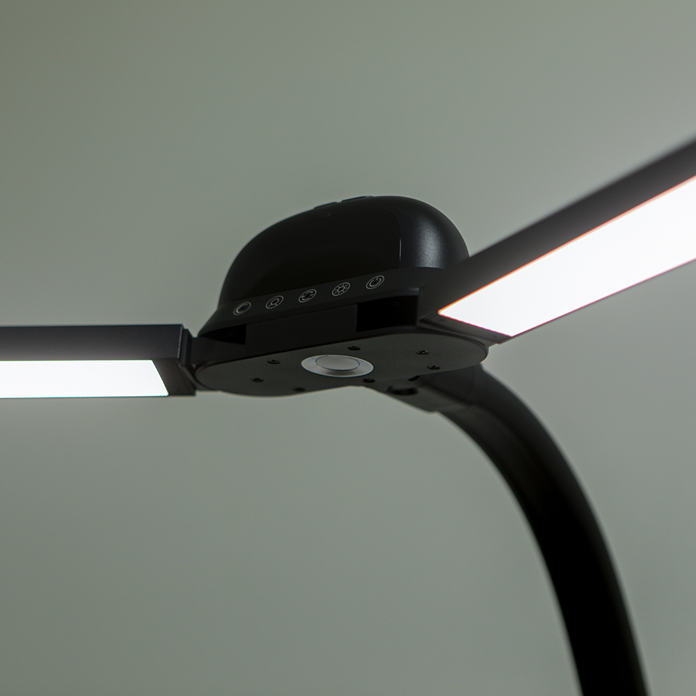 900mm 울트라 LED 책상 스탠드 와이드 스텐드 리모컨 블랙 아이스터디 - 상세 이미지 2