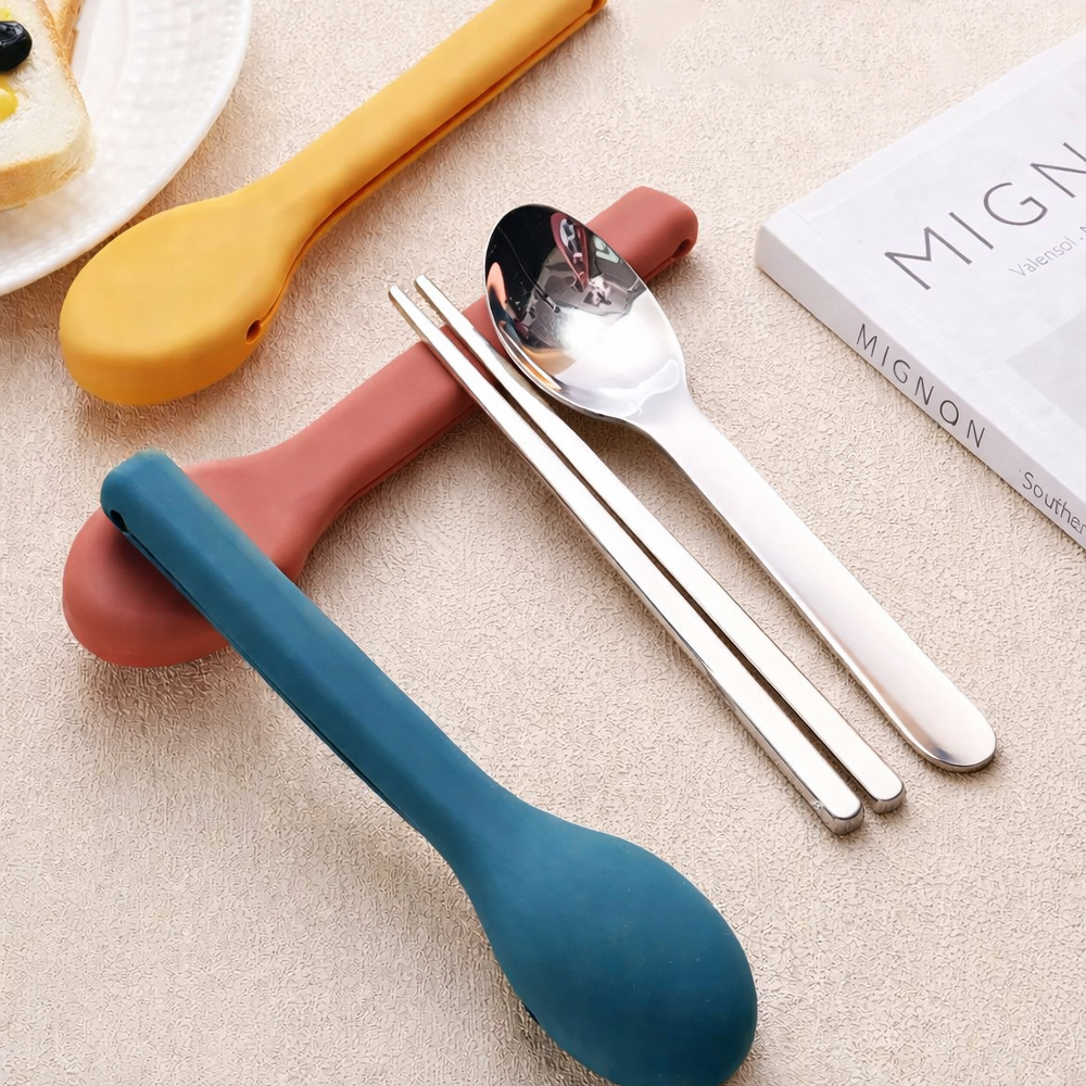 무소음수저세트 도시락 수저통 어린이 젓가락 304스텐 휴대용 이미지 6