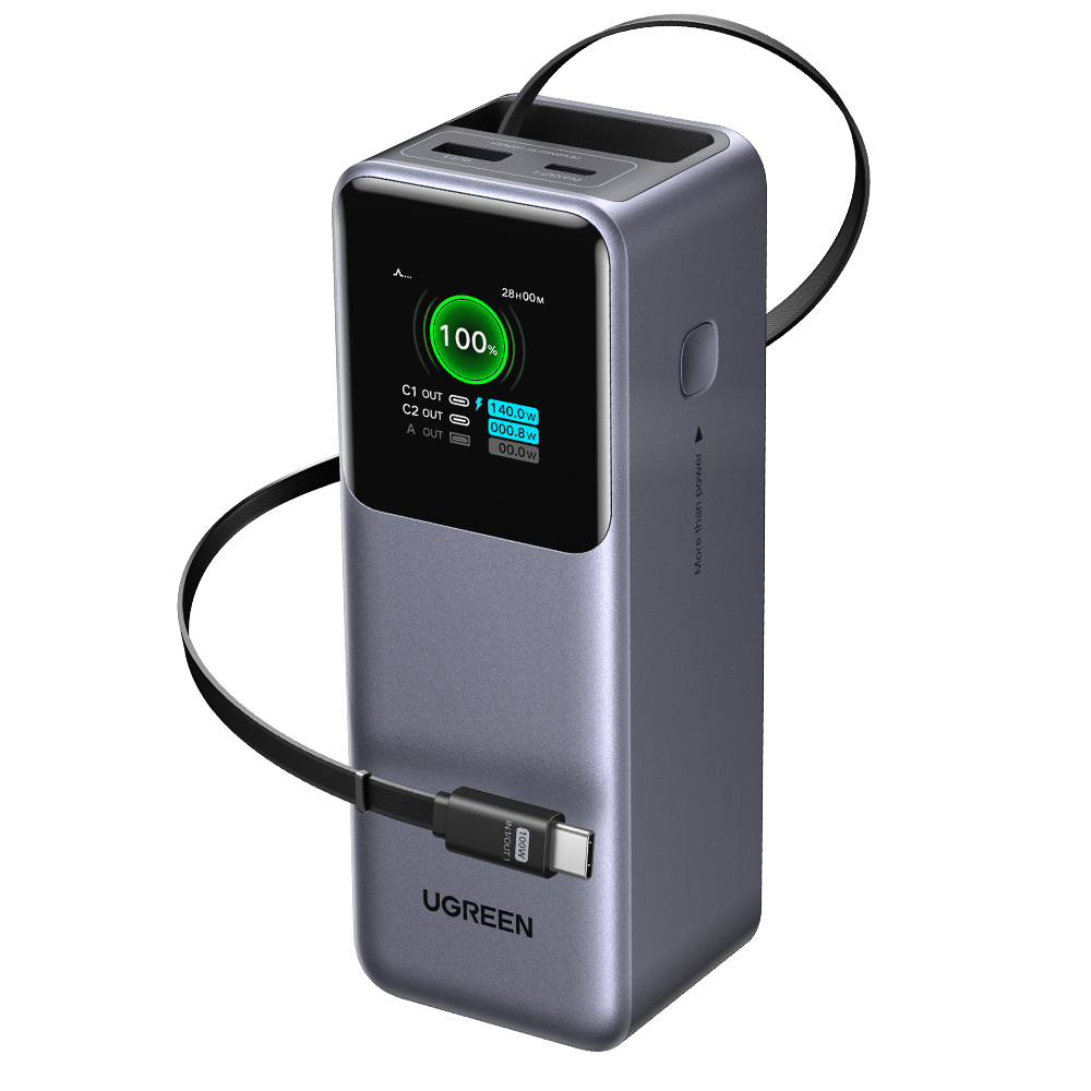 유그린 넥소드 릴케이블 시리즈 PD PPS 대용량 고속충전 보조배터리 165W 20000mAh PB726 - 상품 이미지