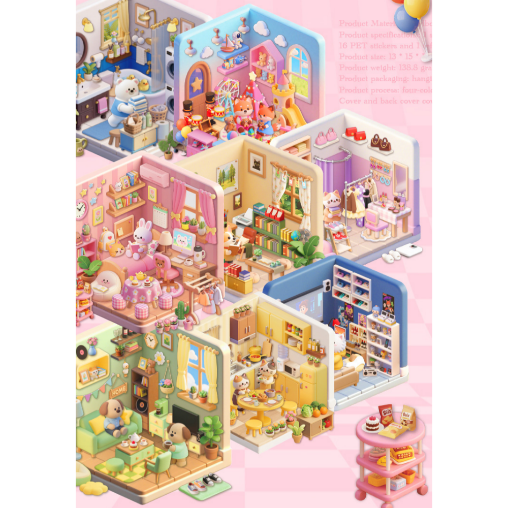 3d스티커북 16테마 오두막집 2종 세트 이미지 3