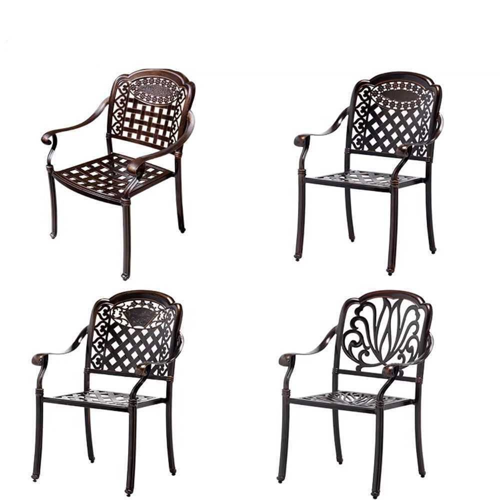 레트로테이블 주물알루미늄 마당식탁 야외엔틱가구 A형 130x80cm + 의자 4개 - 상세 이미지 5