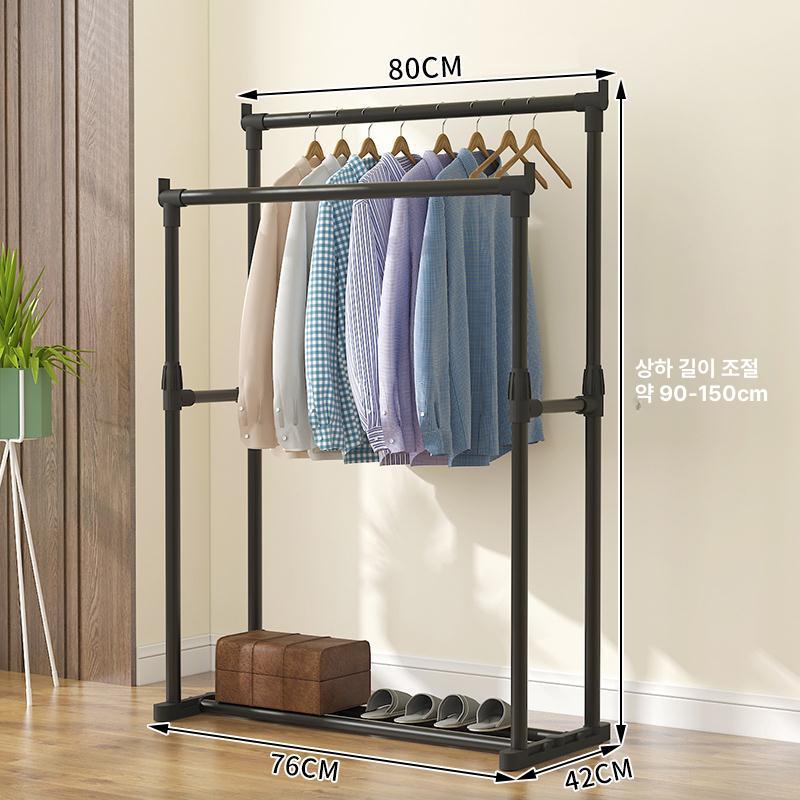 스탠드형 의류 건조대 빨래 옷걸이 행거 스탠드 옷정리 확장형 150cm 기본 이미지 6