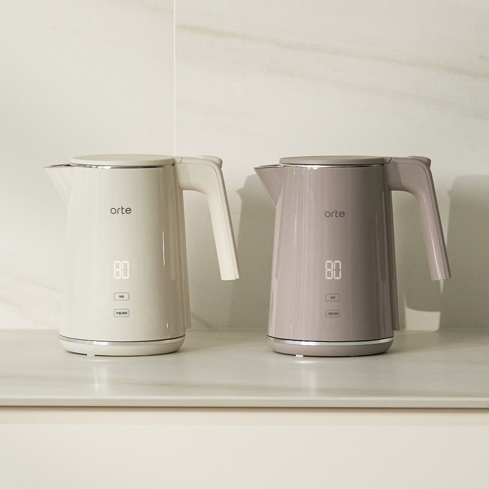 1+1 오르테 스마트 전기포트 1L 보온 분유 커피 온도조절 티 주전자