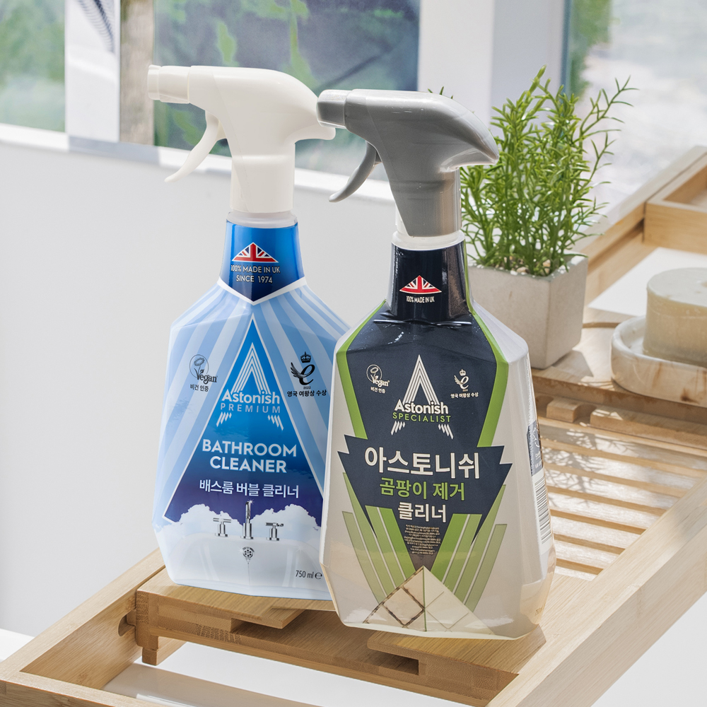 아스토니쉬 5분 욕실청소 2종 세트 (곰팡이제거제+배스룸클리너) 제품 이미지