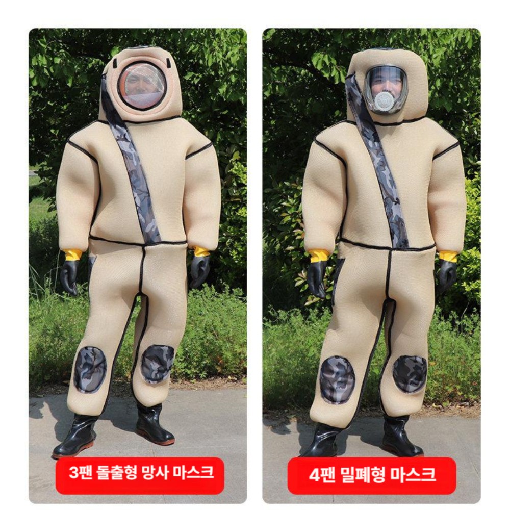 통기성 두꺼운 벌 보호복 팬 포함 전신 퇴치 방호복 세트 팬 없음 전원 없음 - 상세 이미지 2