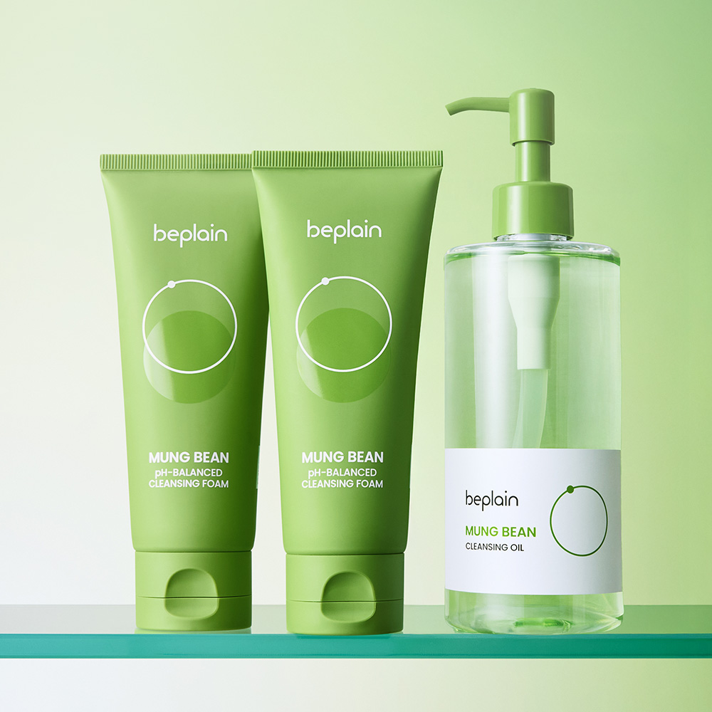 네이버 비플레인 beplain 비플레인 녹두 약산성 클렌징폼 100ml+100ml + 녹두 클렌징 오일 300ml