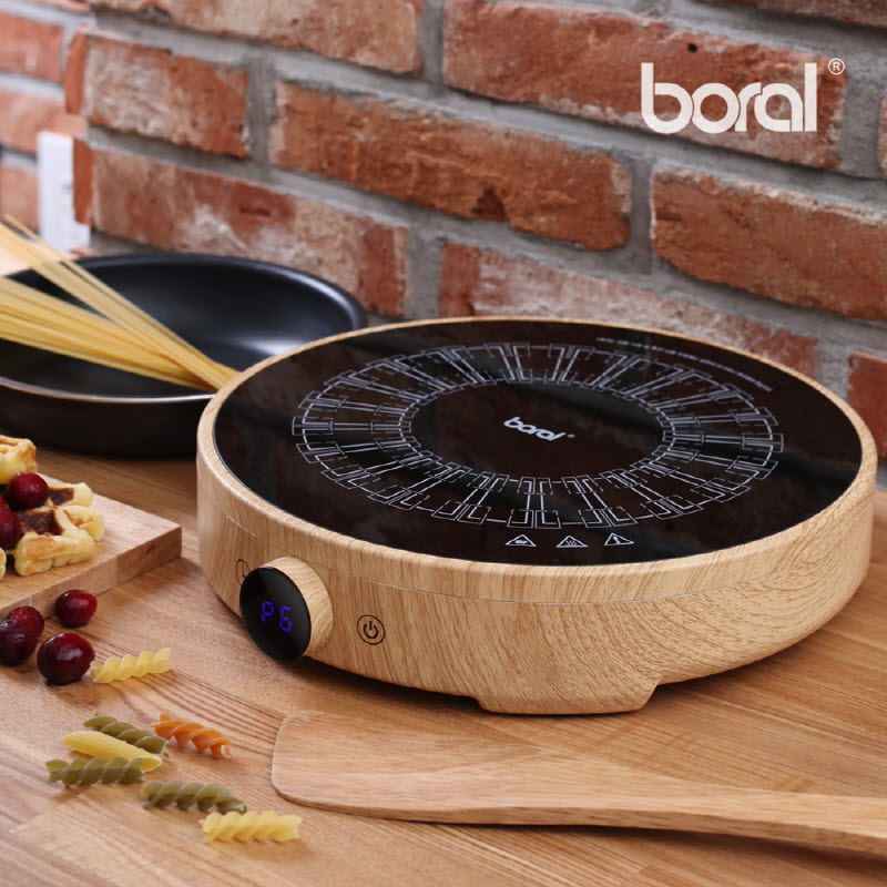 보랄 더 셰프 원형 1구 우드스타일 인덕션 1인가구 자취필수템 조리기구