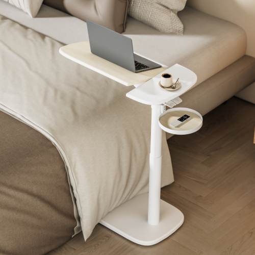 오레즈 각도조절 높낮이 이동식 사이드테이블 SPN1DW 내추럴+화이트