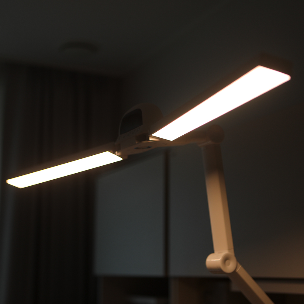 900mm 울트라 LED 책상 스탠드 와이드 스텐드 리모컨 화이트 아이스터디 - 상세 이미지 4