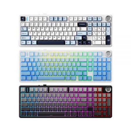 금별협력사 [해외]AULA 아우라 F99Pro 독거미 퍼플축 99키 무선 블루투스 Pro 블랙 F99 PRO-화이트블루-성시축