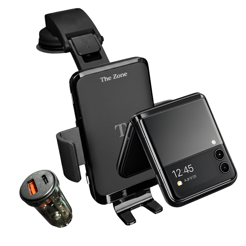 더존 차량용 휴대폰 무선충전 거치대 TZ-C100S 15W+고속충전시거잭