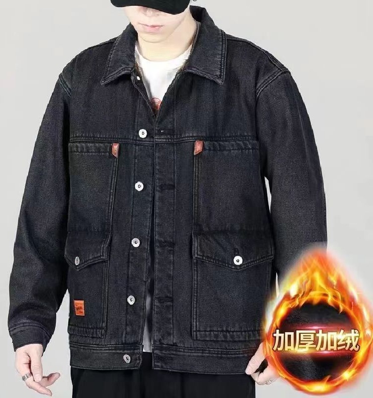 데님 작업복 공장 용접복 겨울 노가다 단체 청 근무복 방한복 자켓 점퍼 T01 블랙 S - 상세 이미지 2