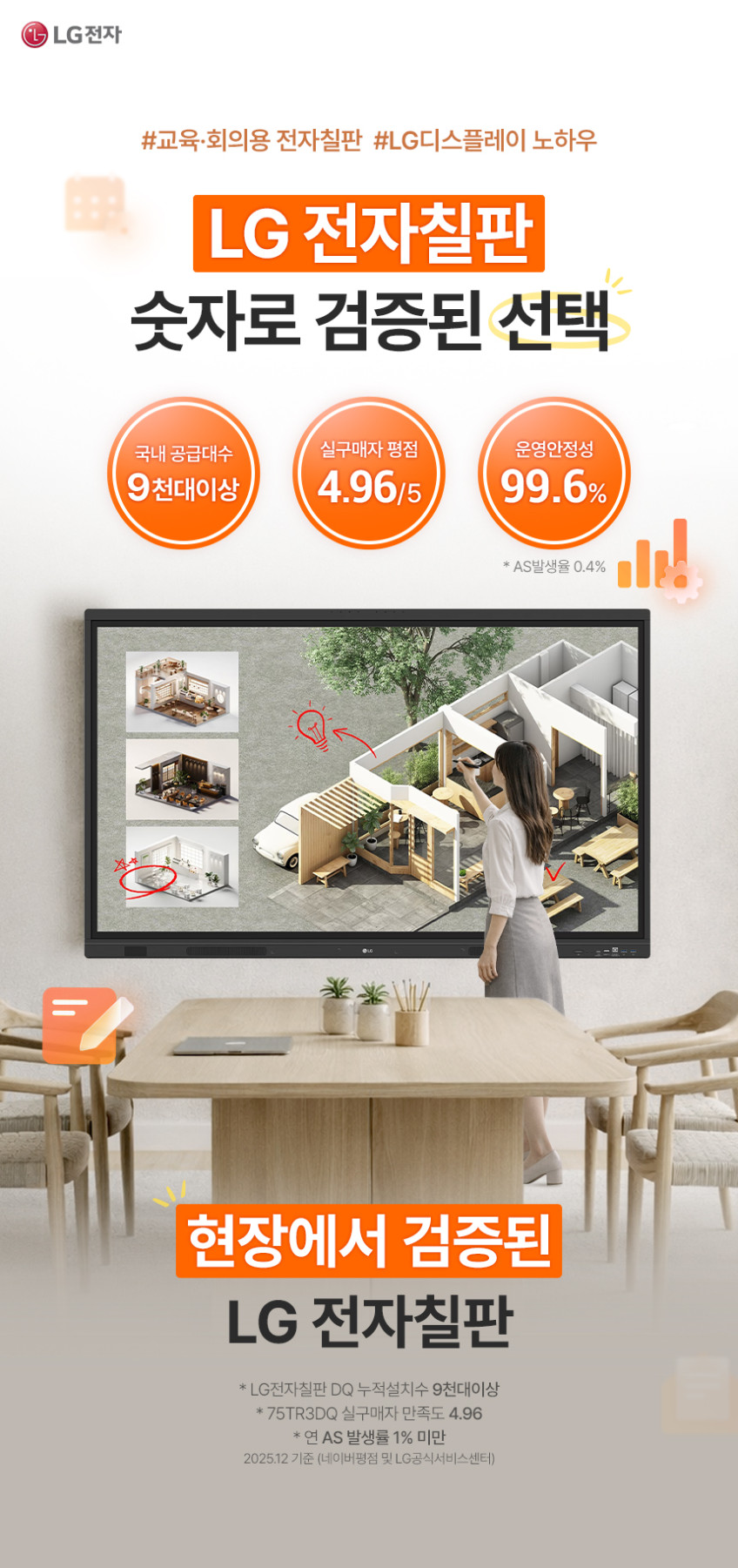 LG 안드로이드 전자칠판 86TR3DQ 218cm(86인치) 학교 학원 회의실 판매처 상세 정보 이미지 1