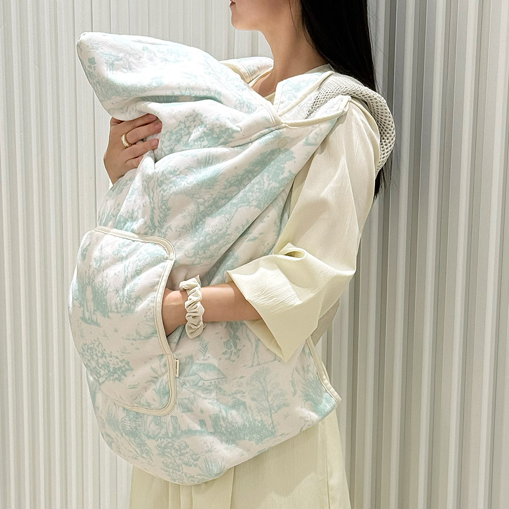 [마롤로뜨] 아기띠 워머 뽀글이 극세사 아기망토 바람막이 담요 겨울 사계절 포함