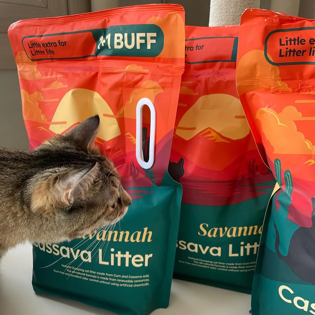 2+1 사바나 프리미엄 카사바 고양이 모래 탈취제 세트 3kg
