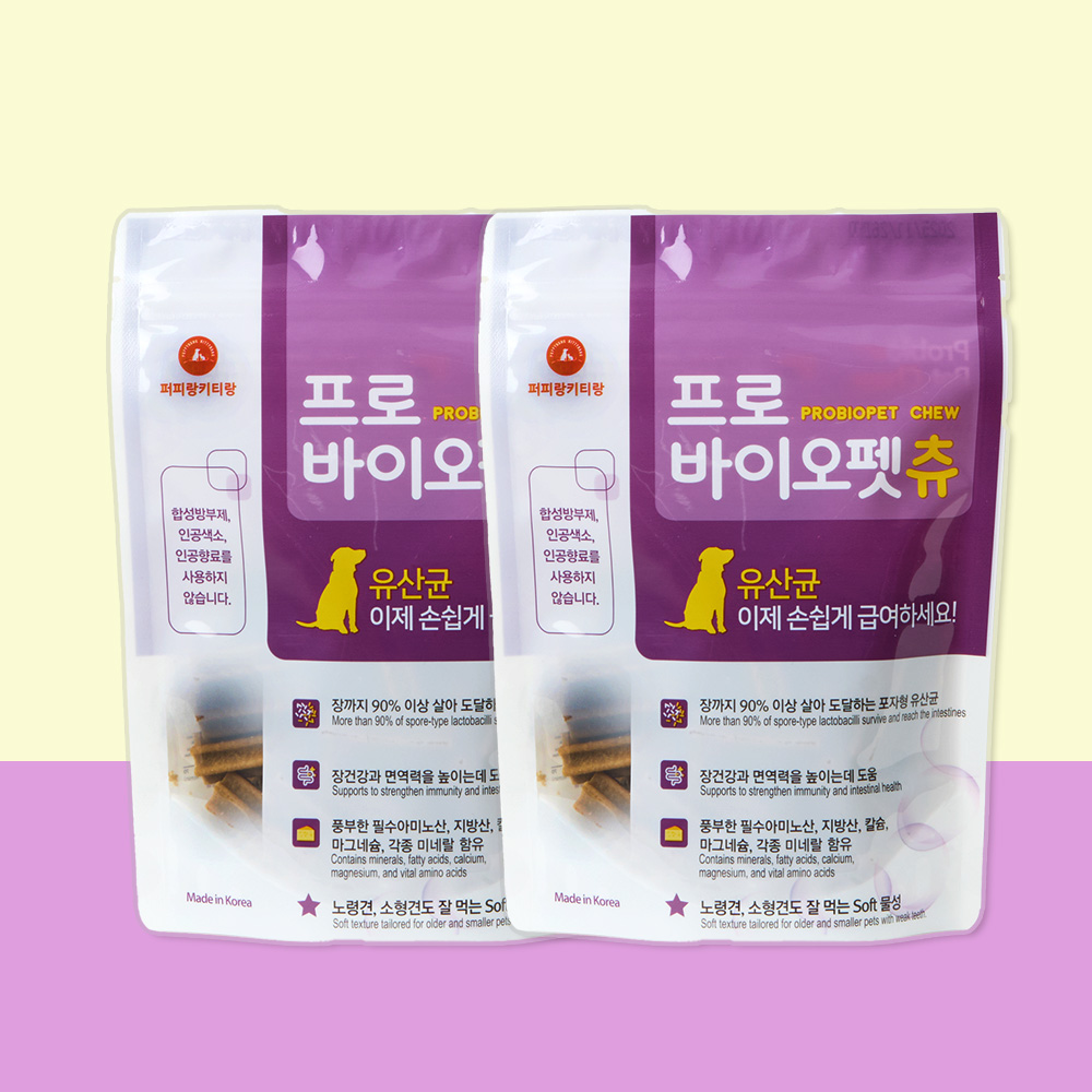 프로바이오펫츄 강아지 유산균 영양제 장건강 치석제거 36개입, 180g, 2개 - 메인 이미지