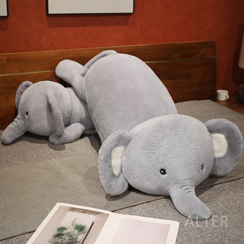 코끼리 바디필로우 인형 대형 푹신한 동물 베개 쿠션 안고자는 회색 코끼리 80cm - 상세 이미지 3