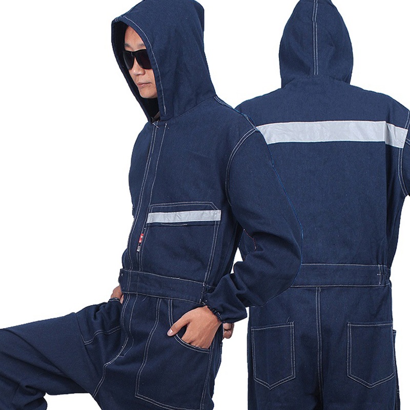 데님 작업복 자켓 겨울 용접 공장 용접복 현장 단체 상의 점퍼 방한복 두꺼운 LT-01 165 (M) - 상세 이미지 4