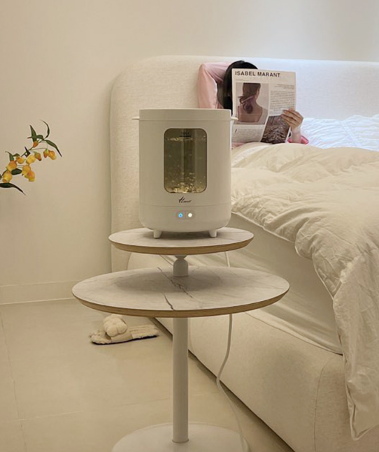 한일 물멍가열식 가습기 스팀 유리 물멍 무드등