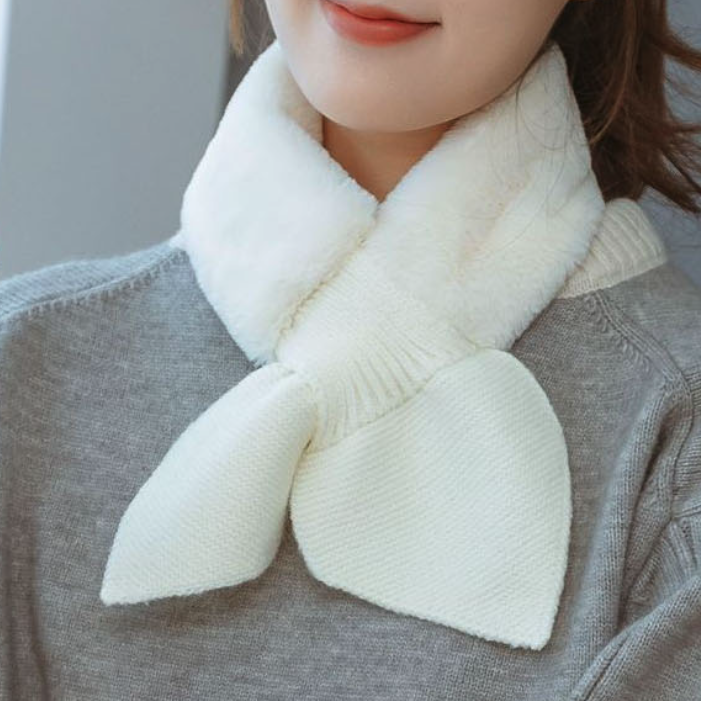 겨울 데일리 짧은 여성 퍼목도리 넥워머 - 상품 이미지