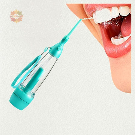 휴대용 펌핑식 구강세정기 그린 칫솔 치실 구강청결 관리 여행용 단풍마켓