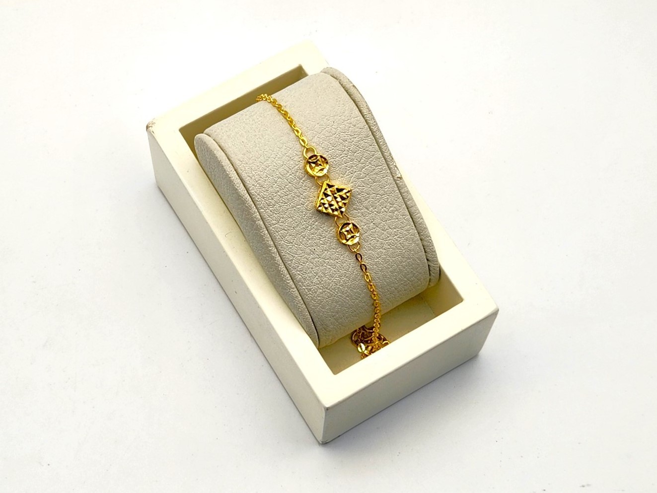 24K 순금 3.75g(1) 아바 팔찌(18K 연결고리 장식)