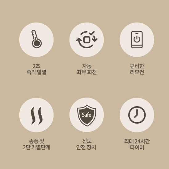 가정용 소형온풍기 아이방 PTC온풍기히터 리모컨 원룸히터 - 상세 이미지 3