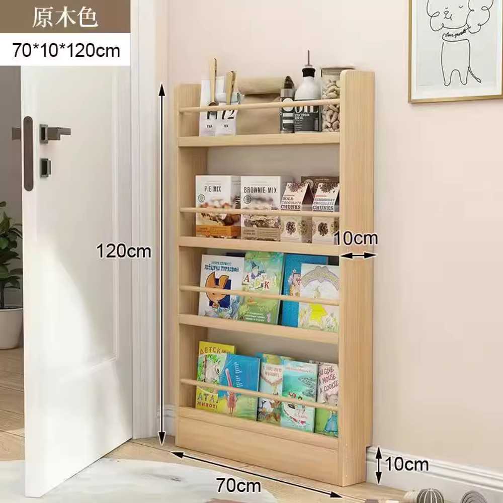 문뒤선반 틈새 슬림장 벽 우드 얇은 깔끔 수납 공부방 50cm 5단 이미지 6