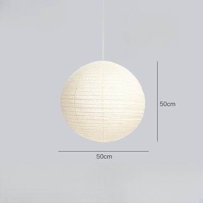 천장 조명 한지 버블램프 구형 펜던트등 따뜻한 빛 거실 식탁 침실 무드등 흰색 50cm - 상품 이미지