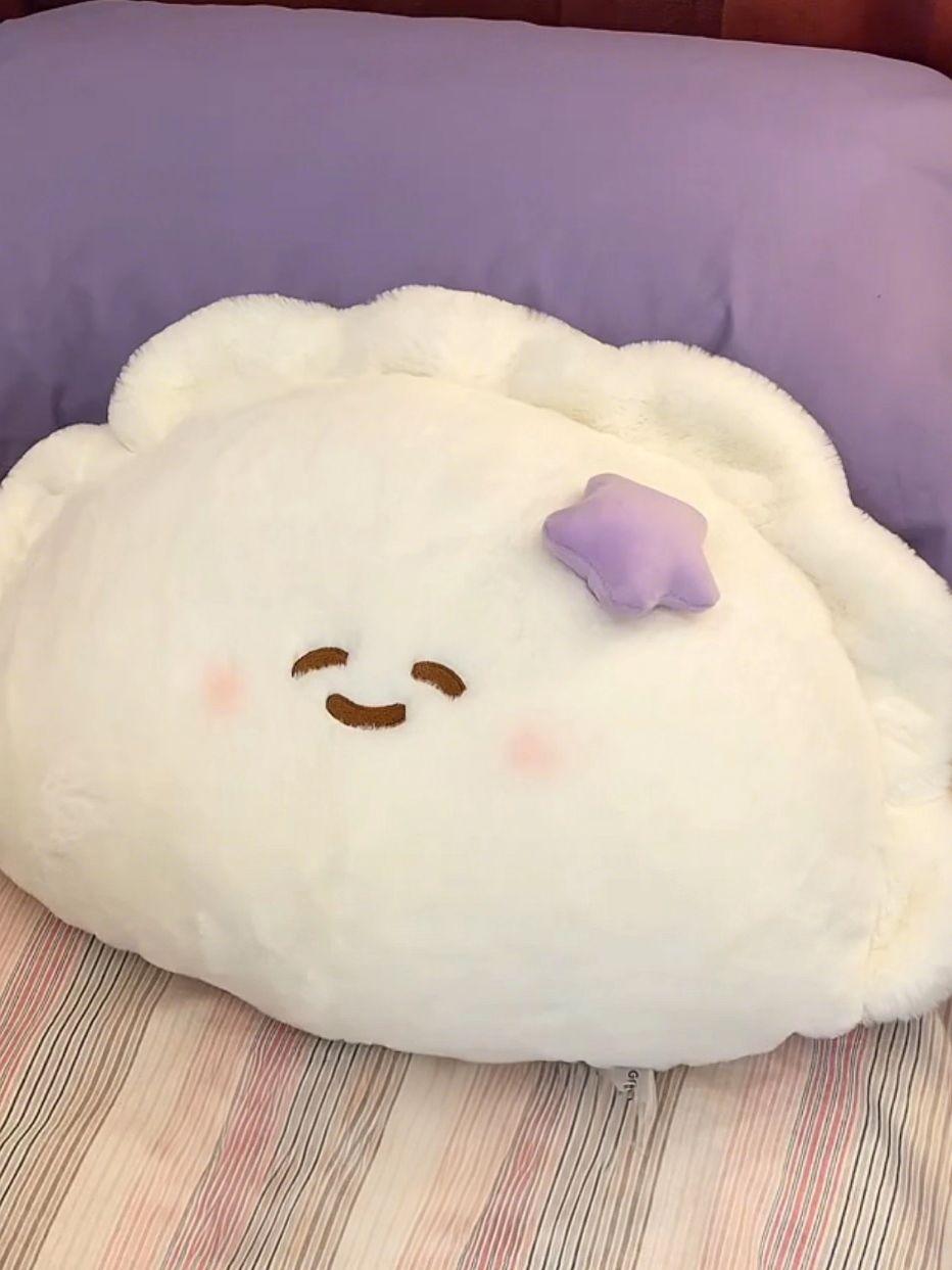 블루바구니 만두쿠션 푹신 찐빵 모찌 인테리어소품 퍼플스타 표준 40cm-49cm - 상세 이미지 2