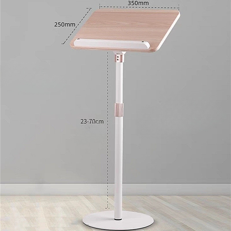 높이 조절 독서대 스탠딩 좌식 침대 소파겸용 원목 상판 견고한  화이트 소형 23-70cm - 상품 이미지