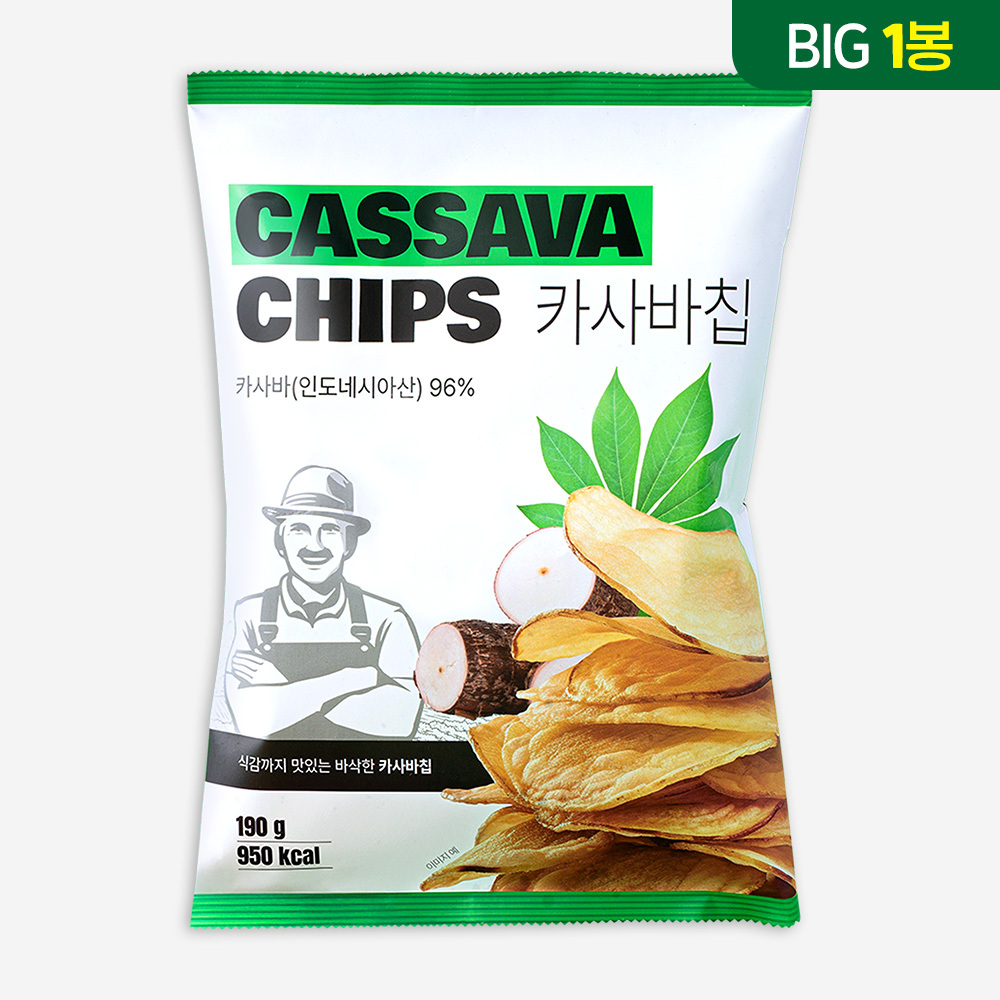 왓더파머스 정제설탕 제로 글루텐프리 통슬라이스 카사바칩(빅) 190g, 1개 - 상품 이미지