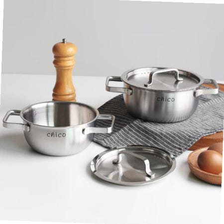 인덕션미니냄비 2종 미니냄비 이유식냄비 손잡이냄비 IH 라면냄비 양수냄비 1인용냄비 인덕션겸용 스텐냄비 혼밥 스테인레스 작은냄비 낮은냄비 냄비 소형냄비 통3중 통3중냄비