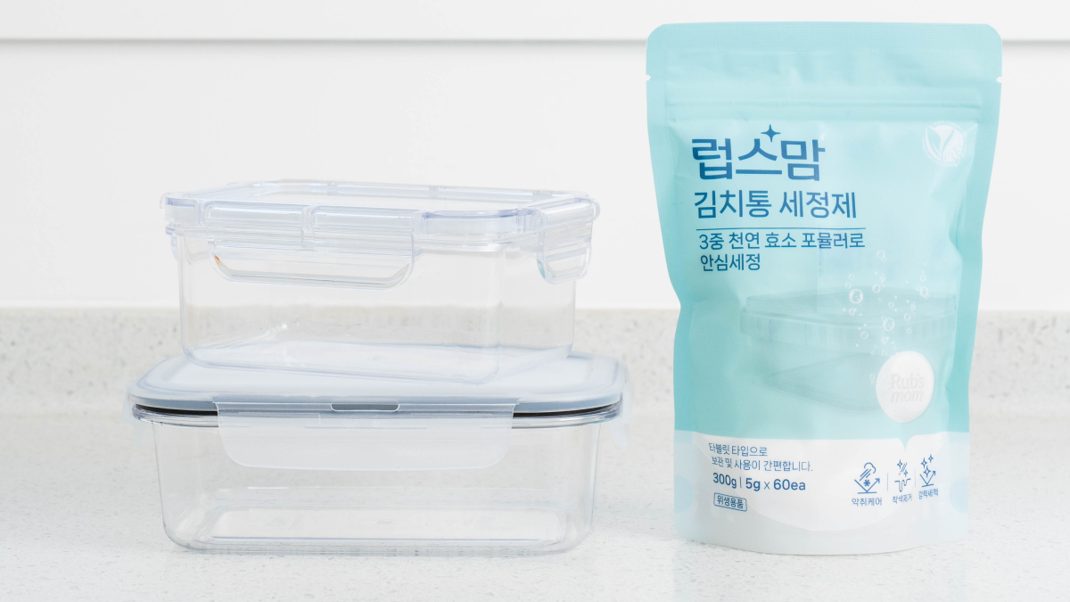 럽스맘 발포 세정제 반찬통 텀블러 김치통 악취 착색 전용세제 300g, 1개 이미지 6