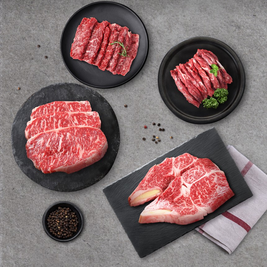 구이 선물세트 일등6호 암소한우 1등급[등심 + 채끝 + 제비추리 + 치마/업진] 400g x 4팩 - 상품 이미지