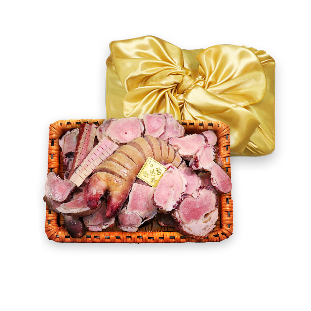 꼬리 곰탕 선물세트 1호 암소한우 [꼬리1.2kg + 우족1.5kg + 사골1kg] + 보자기포장 - 상세 이미지 2