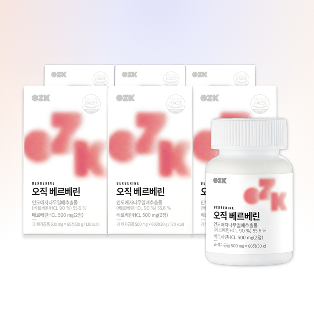 [N배송] 오직 베르베린 500mg 식물유래 매자나무추출물 60정, 6개 - 상품 이미지