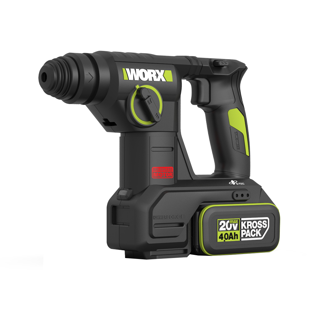 웍스 충전 로타리 앙카 해머드릴 SDS 20V 4.0Ah 배터리2개 BL WU384.1 이미지 2
