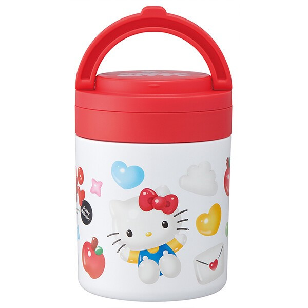 스케이터 산리오 헬로키티 풍선 캐릭터 접이식 핸들 보온 보냉 델리카포트 스프통 500ml LJFO5 - 하카타몰