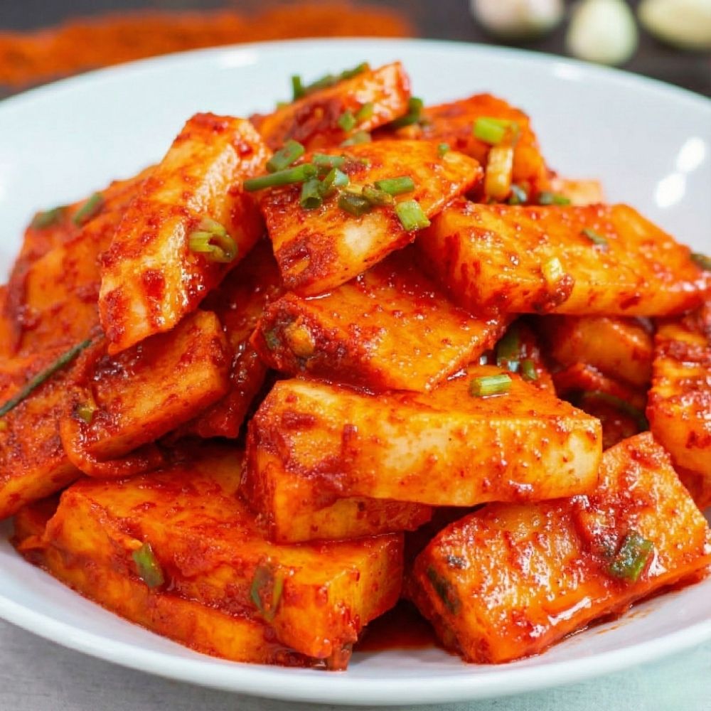 전라도식맛집깍두기 석박지깍두기 섞박지 무김치 무우 설렁탕집 당일제조주문 1kg - 상품 이미지