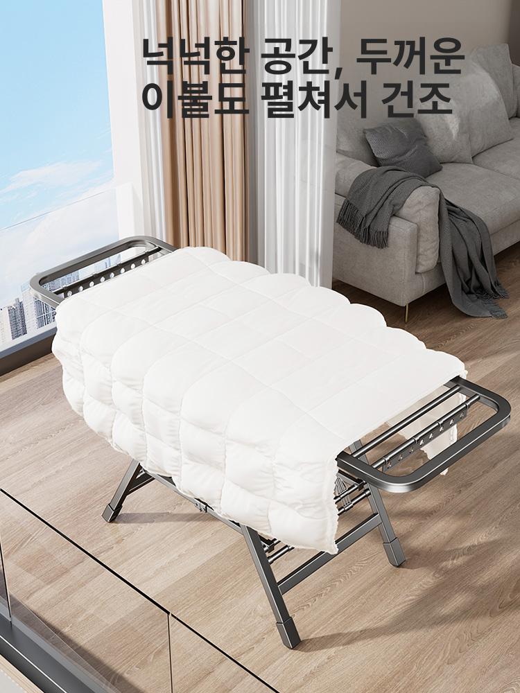 접이식 실내외 빨래 건조대 옷걸이 베란다 이불 행거 두꺼운 1.7m 3단 신발걸이 - 상세 이미지 5