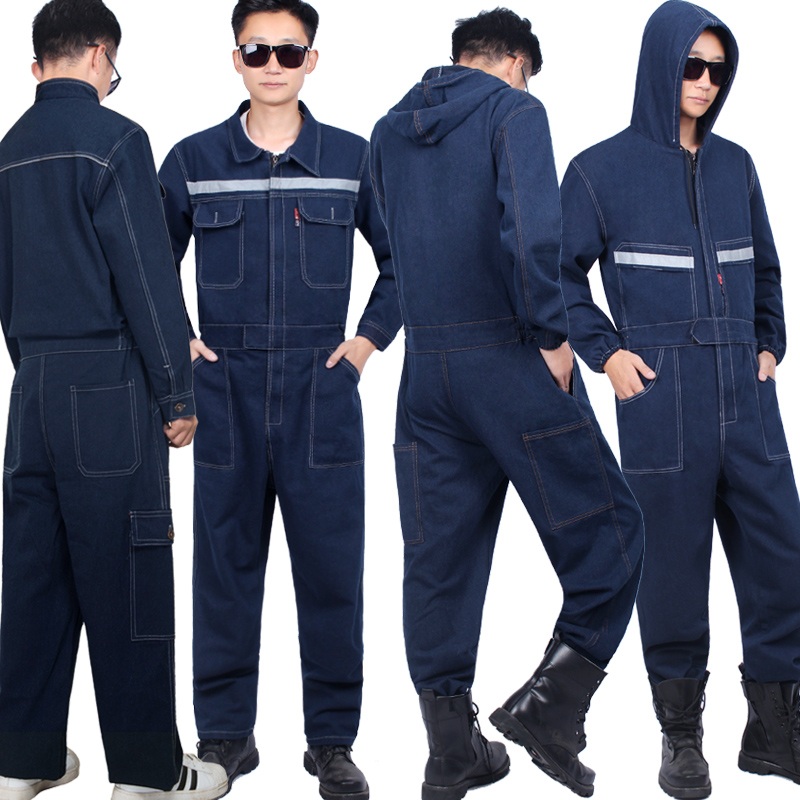 데님 작업복 자켓 겨울 용접 공장 용접복 현장 단체 상의 점퍼 방한복 두꺼운 LT-01 165 (M) - 상세 이미지 2