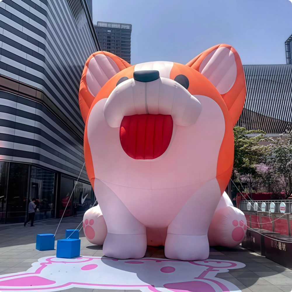 펫풍선인형 에어벌룬 대형동물 행사장 전시 장식용 4m  벌룬 코기 - 상품 이미지