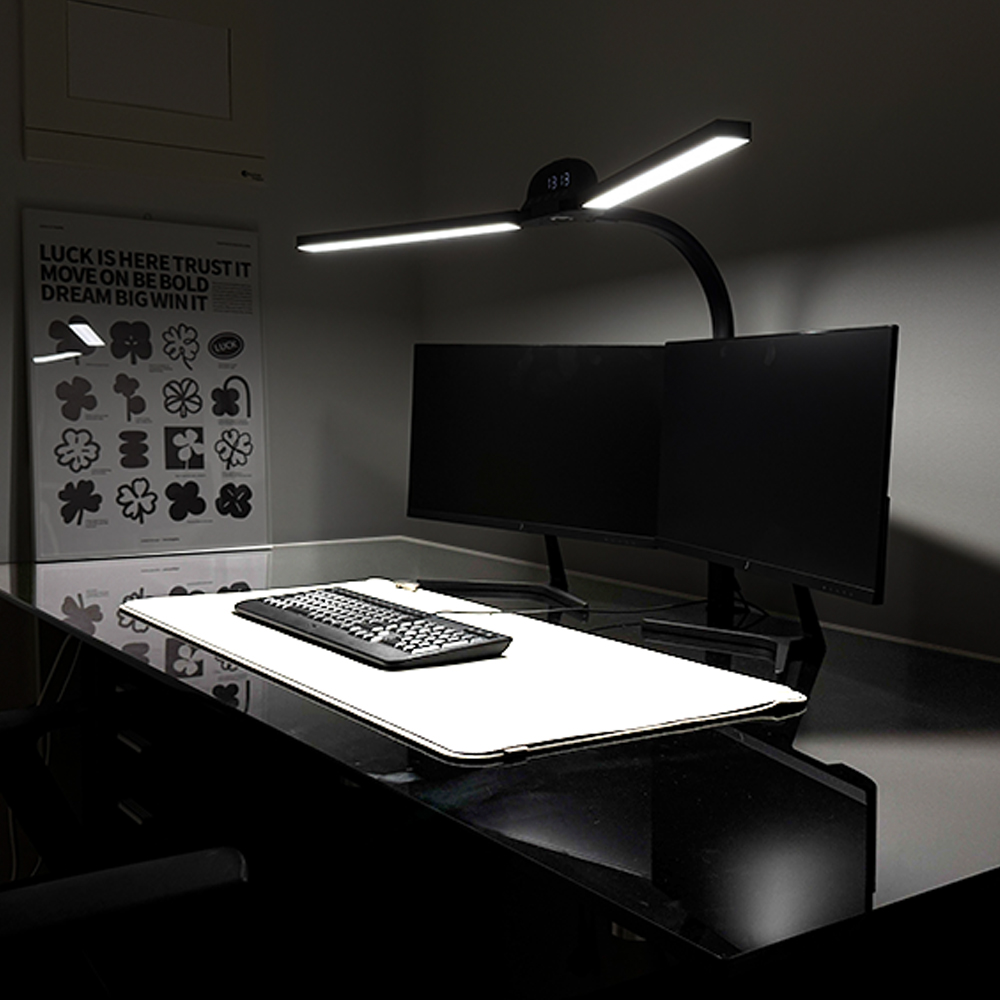 900mm 울트라 LED 책상 스탠드 와이드 스텐드 리모컨 블랙 아이스터디 이미지 7