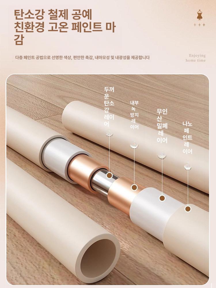 이동식 스탠드 옷걸이 실내용 간이 옷장 베란다용 크림화이트+체리레드 40cm - 상세 이미지 3