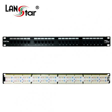 랜스타 LS-EPLB-24A10 CAT5E 24포트 패치판넬19인치 허브랙/서버랙용 대만산