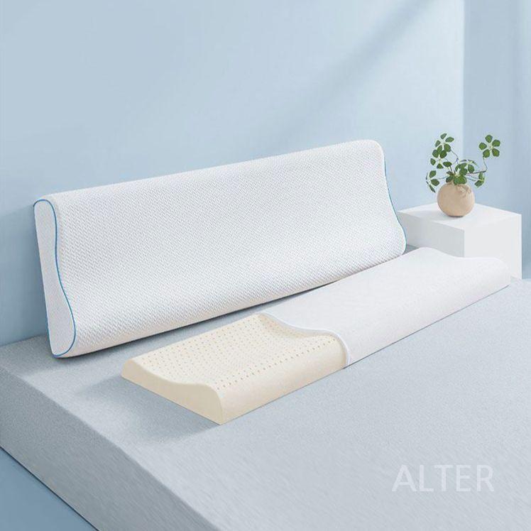 메모리폼 롱베개 커버 굴곡 기능성 순면 누빔 라텍스 40x150x10-12cm 베개 - 상세 이미지 2
