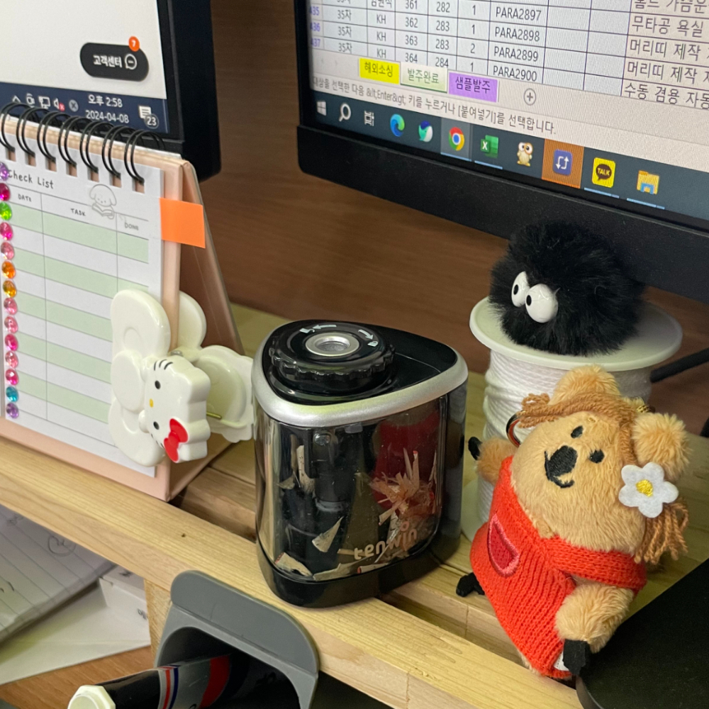 자동연필깎이 수동 겸용 자동 연필깎이 블랙 전동연필깍이 - 상세 이미지 2
