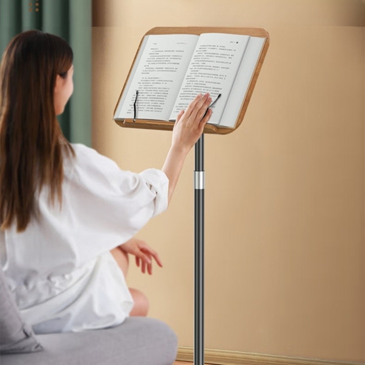 높이 조절 독서대 스탠딩 좌식 침대 소파겸용 원목 상판 견고한 화이트 소형 23-70cm - 상세 이미지 3